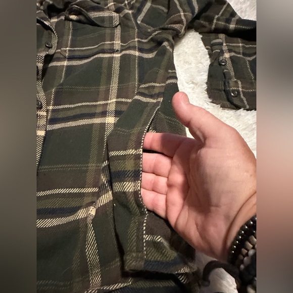 ORVIS Men’s Size XL Green Plaid Button-Up Heavy Duty Shacket 100% Cotton EUC - Picture 4 of 6